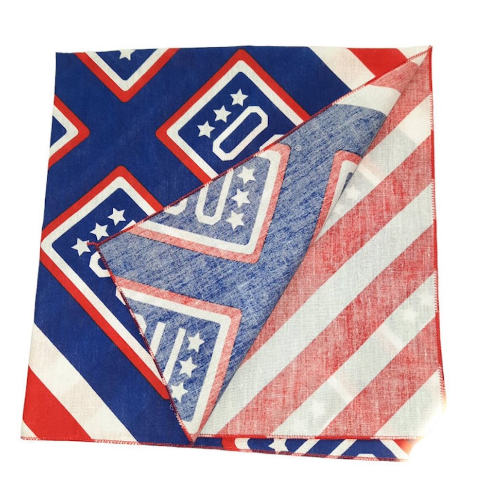 Vintage USO United Service Organization Red White Blue Bandana Handkerchief 21" - Picture 3 of 3